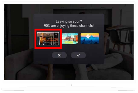 An ad card shown among recommendations on the app exit screen.